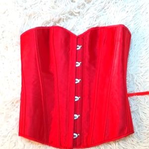 Red satin corset